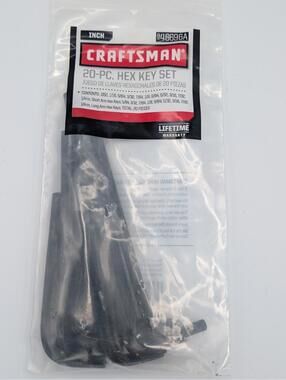 New Craftsman SAE 20pc Allen Wrench / Hex Key Set, Short- and Long-Arm, Standard
